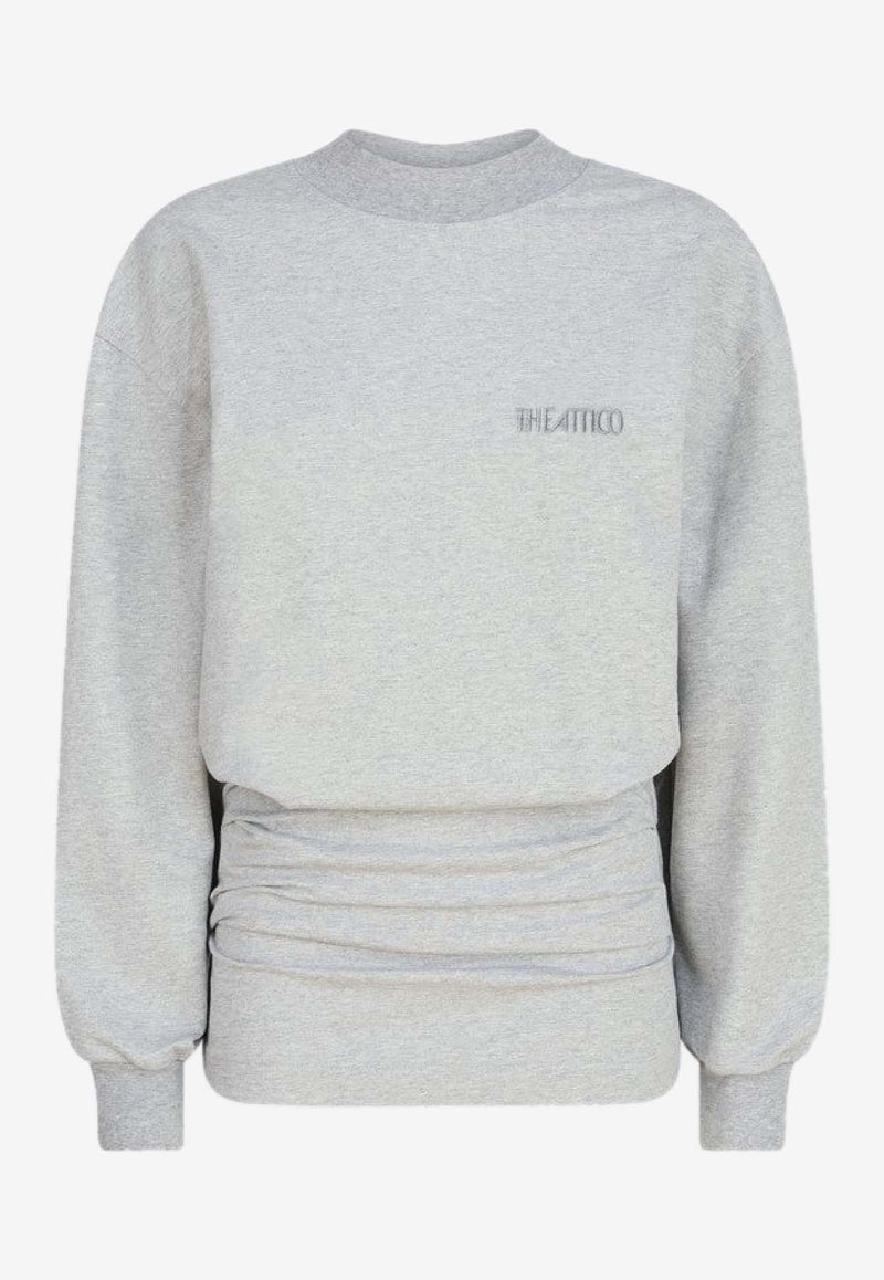 The Attico Logo Embroidered Mini Ruched Dress Gray 260WCA0039JJF006AA/S_ATTIC-183