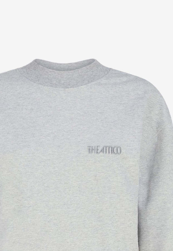 The Attico Logo Embroidered Mini Ruched Dress Gray 260WCA0039JJF006AA/S_ATTIC-183