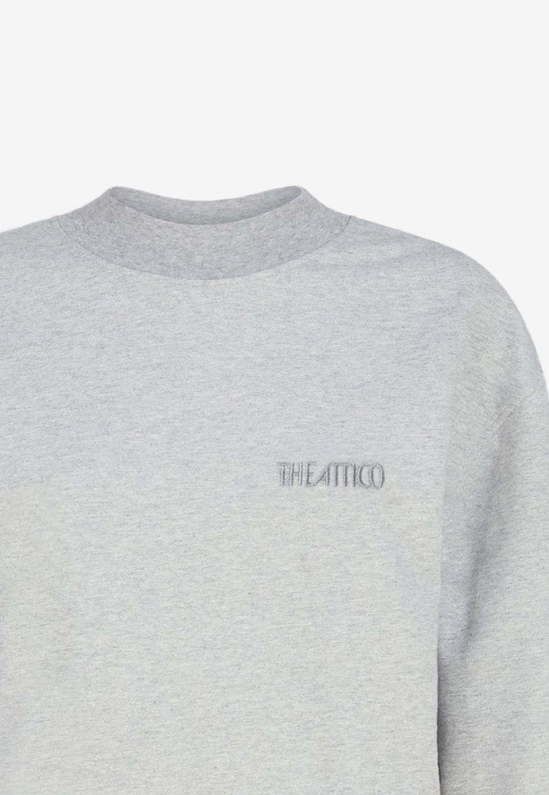 The Attico Logo Embroidered Mini Ruched Dress Gray 260WCA0039JJF006AA/S_ATTIC-183