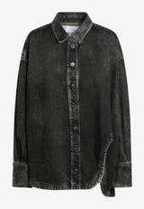 The Attico Washed Denim Asymmetric Shirt Black 260WCB0006CCC129WS/S_ATTIC-414