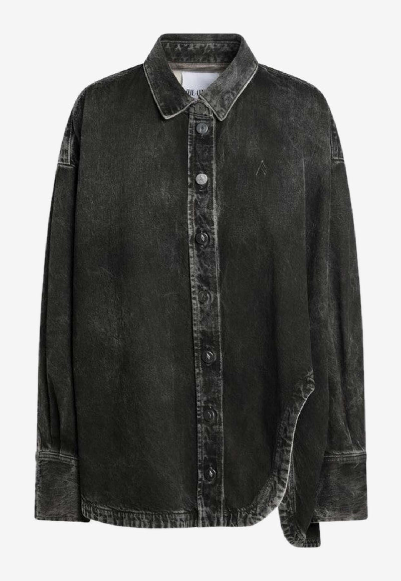 The Attico Washed Denim Asymmetric Shirt Black 260WCB0006CCC129WS/S_ATTIC-414