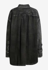The Attico Washed Denim Asymmetric Shirt Black 260WCB0006CCC129WS/S_ATTIC-414