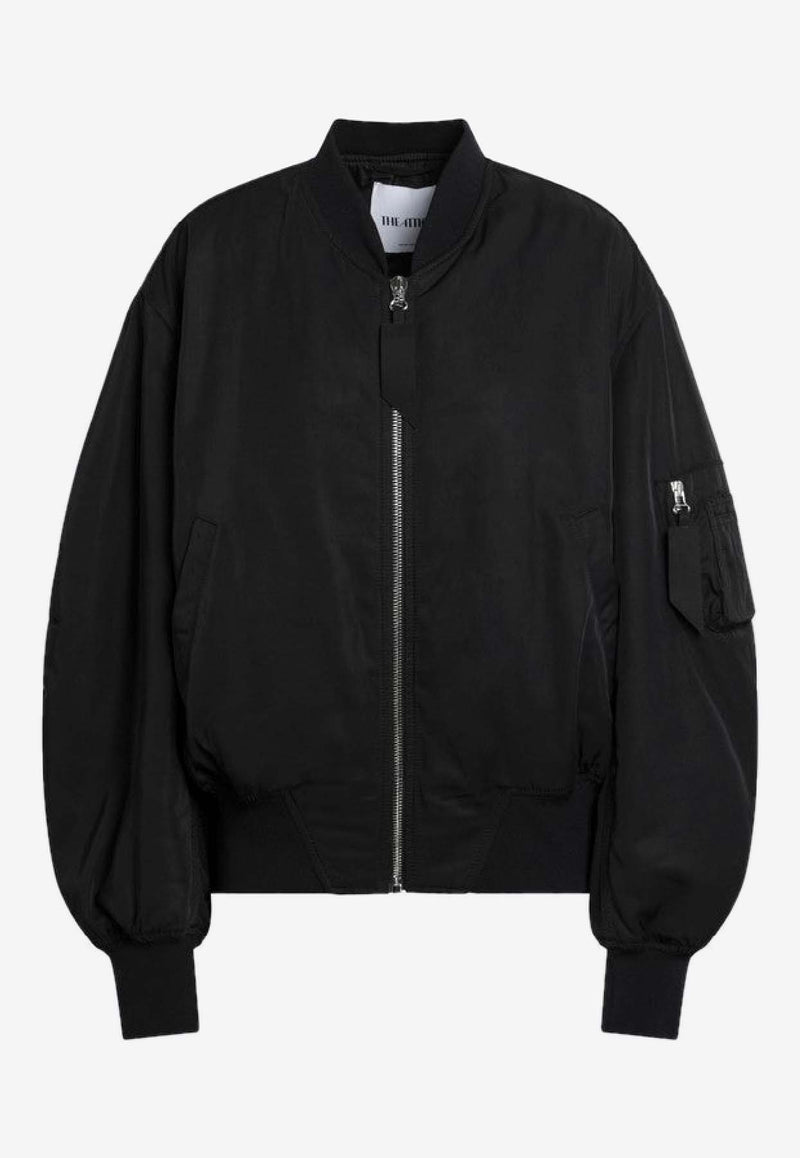 The Attico Zip-Up Bomber Jacket Black 260WCB0007PLL001AA/S_ATTIC-100