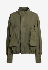 The Attico Cargo Jacket with Logo-Patch Green 260WCB00103CCC123O/S_ATTIC-081
