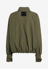 The Attico Cargo Jacket with Logo-Patch Green 260WCB00103CCC123O/S_ATTIC-081