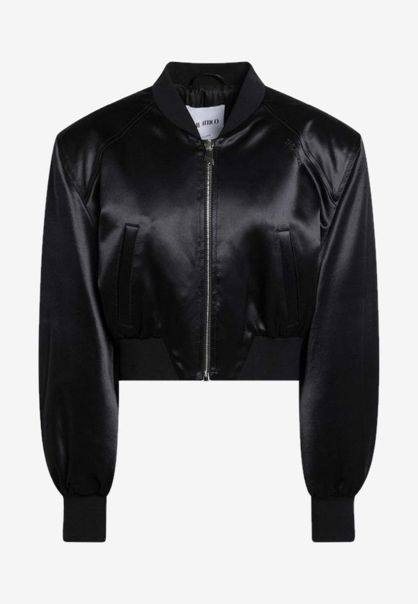 The Attico Cropped Bomber Jacket Black 260WCB0010VVV102AA/S_ATTIC-100