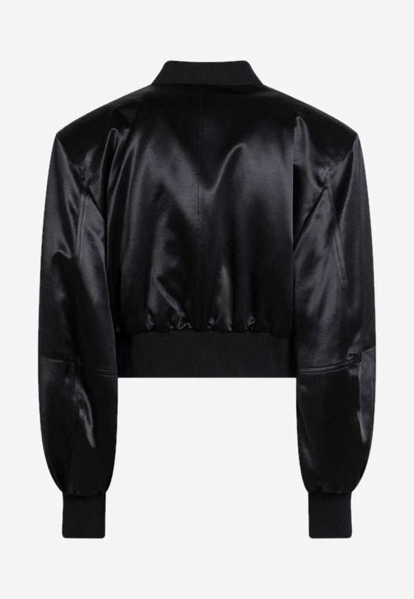 The Attico Cropped Bomber Jacket Black 260WCB0010VVV102AA/S_ATTIC-100