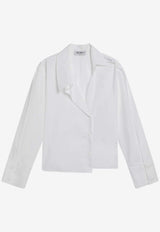The Attico Asymmetric Long-Sleeved Shirt White 260WCH0004CCC052AA/S_ATTIC-001