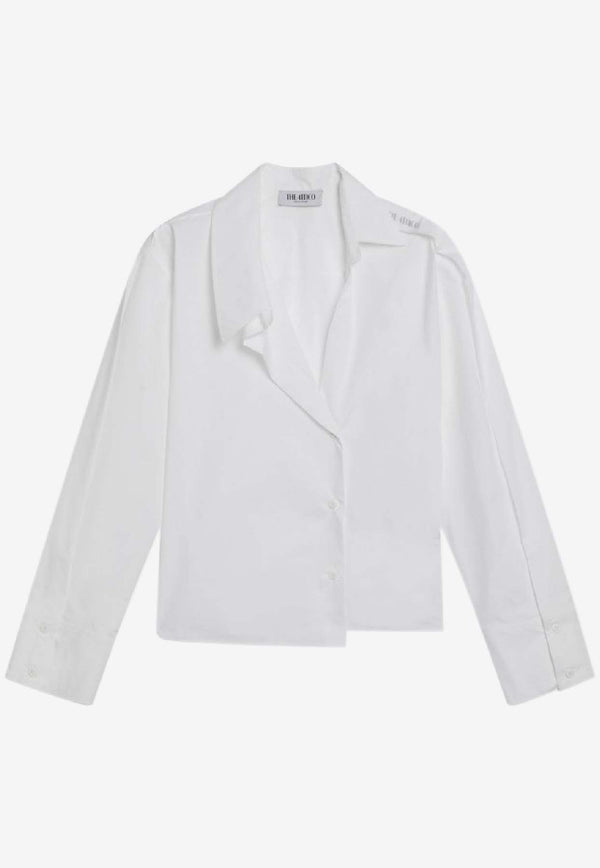 The Attico Asymmetric Long-Sleeved Shirt White 260WCH0004CCC052AA/S_ATTIC-001