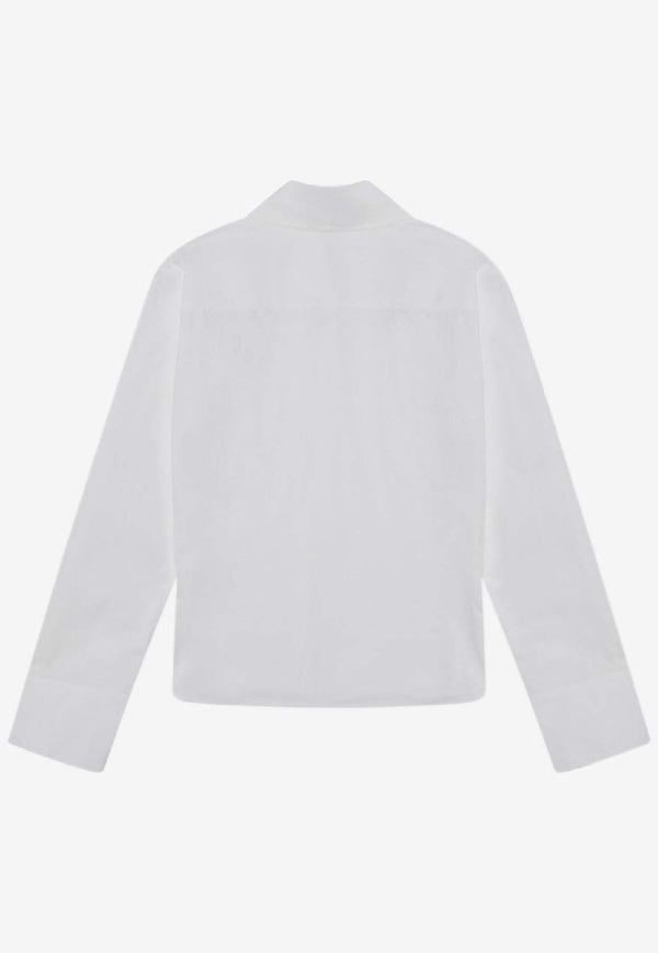 The Attico Asymmetric Long-Sleeved Shirt White 260WCH0004CCC052AA/S_ATTIC-001