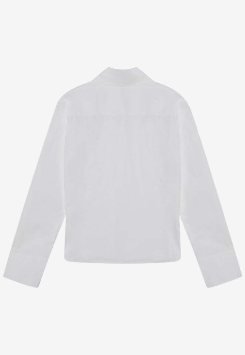 The Attico Asymmetric Long-Sleeved Shirt White 260WCH0004CCC052AA/S_ATTIC-001