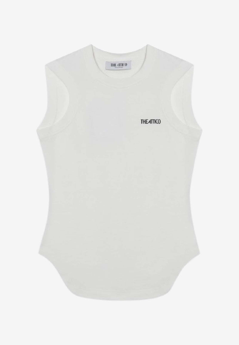 The Attico Embroidered Logo Tank Top White 260WCN0000JJJ025AA/S_ATTIC-001