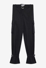 The Attico Straight-Leg Belted Pants Black 260WCP00283PLL001A/S_ATTIC-100