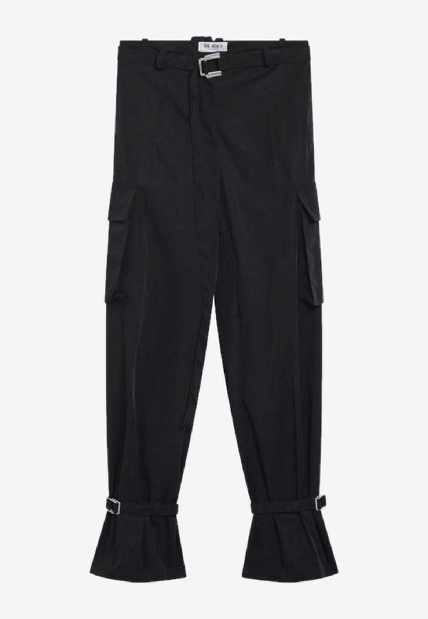 The Attico Straight-Leg Belted Pants Black 260WCP00283PLL001A/S_ATTIC-100