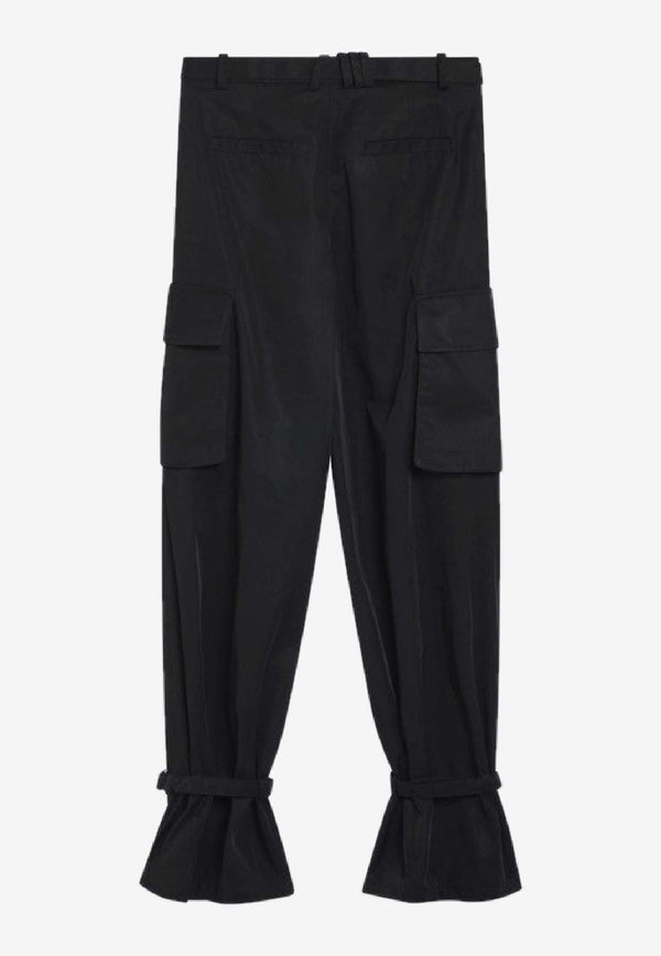 The Attico Straight-Leg Belted Pants Black 260WCP00283PLL001A/S_ATTIC-100