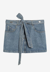 The Attico Belted Denim Mini Skirt Blue 260WCR0015DDD116AA/S_ATTIC-024