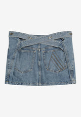 The Attico Belted Denim Mini Skirt Blue 260WCR0015DDD116AA/S_ATTIC-024