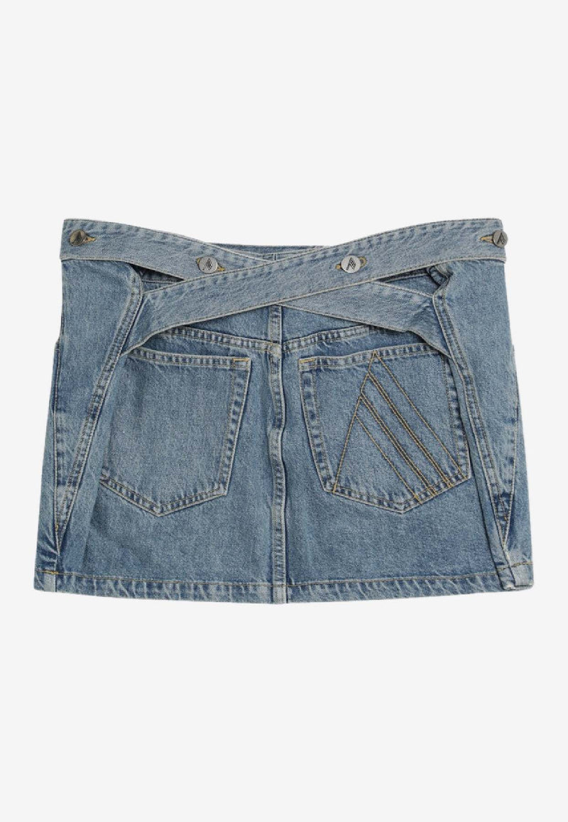 The Attico Belted Denim Mini Skirt Blue 260WCR0015DDD116AA/S_ATTIC-024