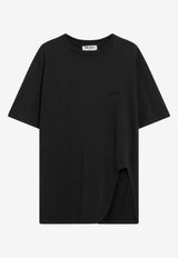 The Attico Shaped-Hem Washed T-shirt Black 260WCT0035JJJ025AA/S_ATTIC-615