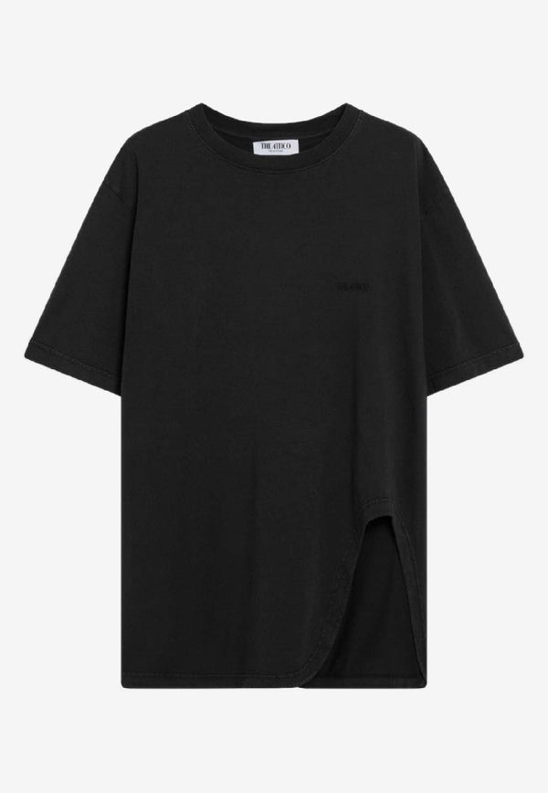 The Attico Shaped-Hem Washed T-shirt Black 260WCT0035JJJ025AA/S_ATTIC-615