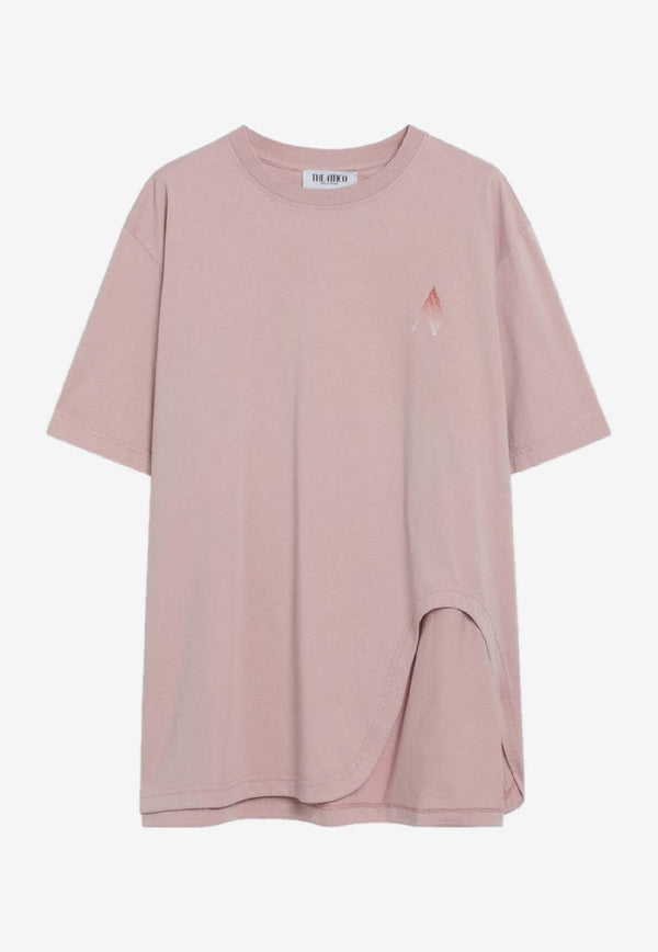The Attico Shaped-Hem Logo T-shirt Pink 260WCT0035JJJ025PC/S_ATTIC-093