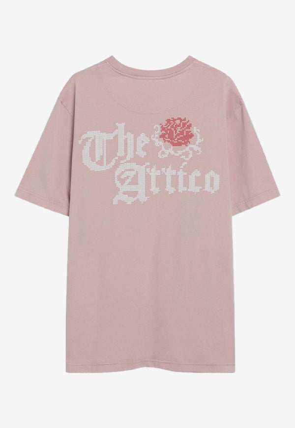 The Attico Shaped-Hem Logo T-shirt Pink 260WCT0035JJJ025PC/S_ATTIC-093