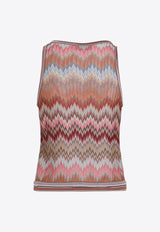 Zigzag-Pattern Sleeveless Top