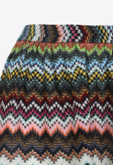 Zigzag-Pattern Mini Shorts