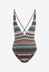 Zigzag-Pattern One-Piece Swimsuits