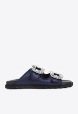 Slidy Strass Bord Gros Satin Mules