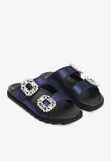 Slidy Strass Bord Gros Satin Mules