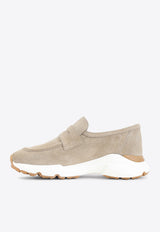 Suede Sneakers with Penny-Strap