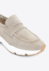 Suede Sneakers with Penny-Strap