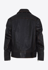 Prince Nappa Leather Bomber Jacket