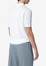 Roberto Collina Openwork Ribbed Polo T-shirt White 261MYA13224CO/S_ROBER-01
