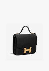Constance 18 in Black Epsom with Gold Hardware