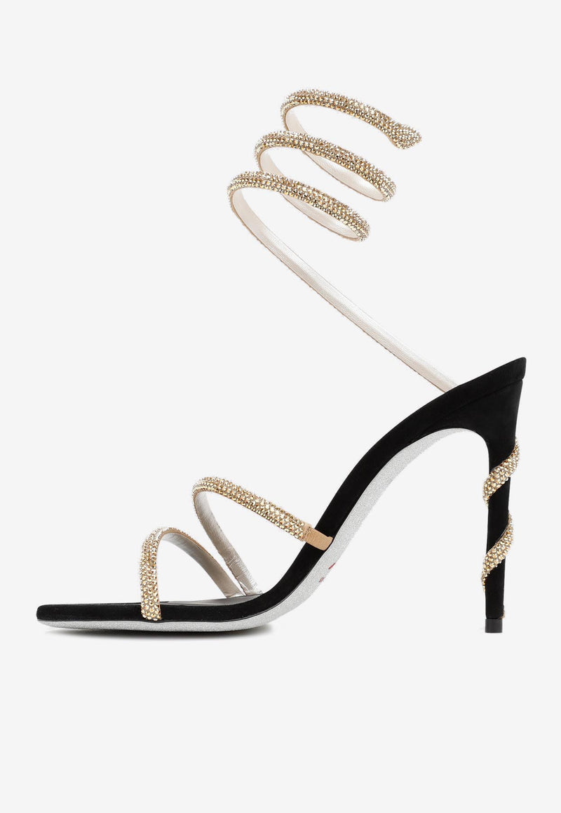 Margot 105 Crystal Spiral Sandals