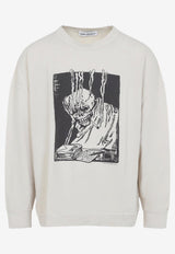 Graphic Print Slack Sweatshirt