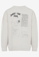 Graphic Print Slack Sweatshirt