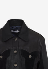 Leather Buttoned Jacket