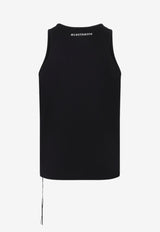 Crystal Embellished Skull Sleeveless T-shirt