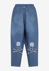 Wide-Leg Easy Washed Jeans