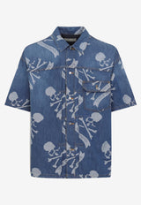 Skull Print Denim Shirt