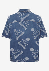 Skull Print Denim Shirt