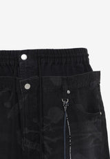 Skull-Print Wide-Leg Easy Jeans