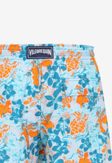Moorea Jungle Turtles Print Swim Shorts