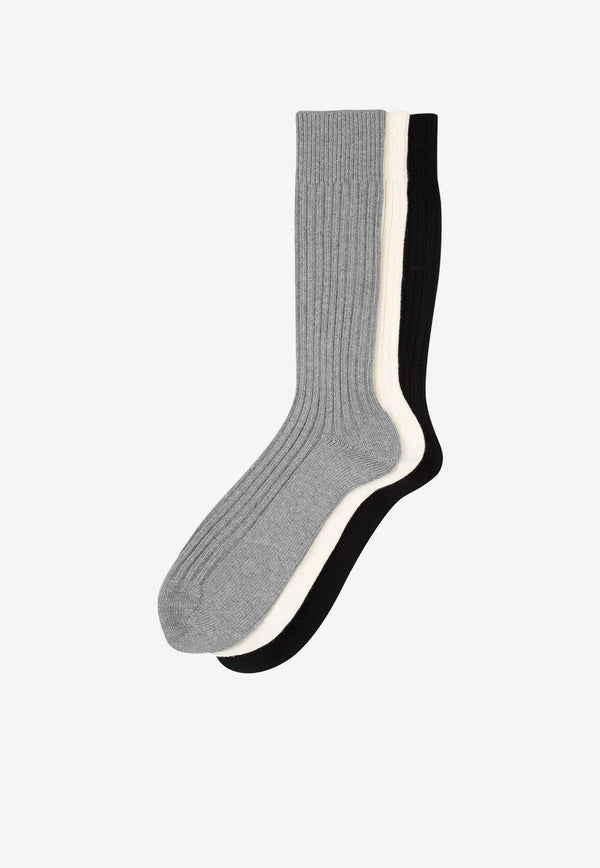 Logo Ribbed Socks - Set of 3