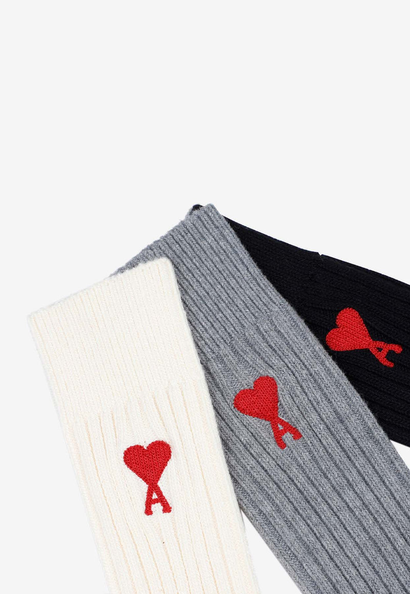 Logo Ribbed Socks - Set of 3