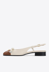 Paneled VLogo Leather Ballet Flats