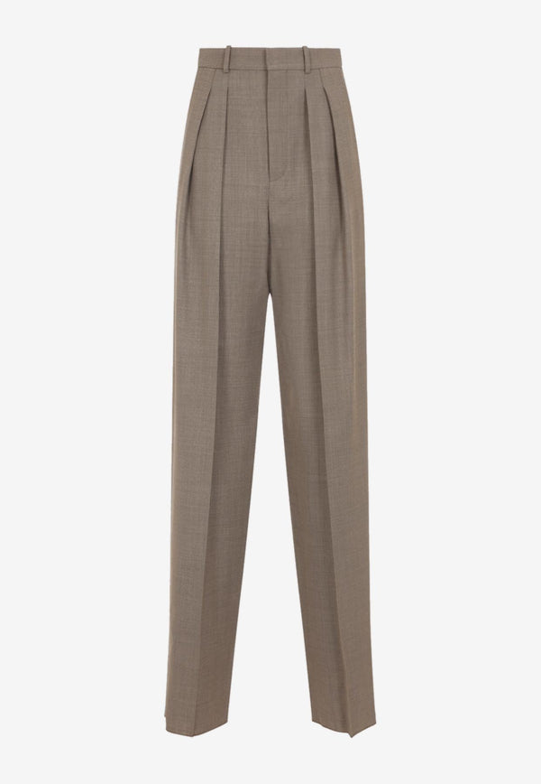 Pleated Tailored Pants in Wool